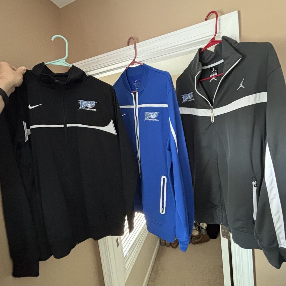 Lot of 3 Hamilton Southeastern Royals Basketball Nike DriFit Full Zip Jacket Set